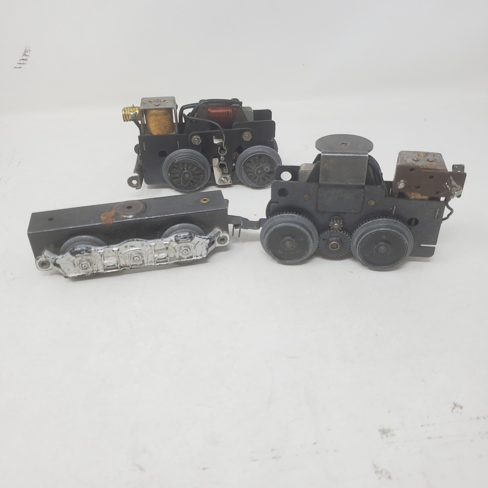 VINTAGE SWITCHER STEAM LOCOMOTIVE LOT 3 CHASSIS MOTOR MODEL TRAIN Engine As Is